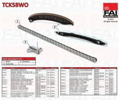 FAI AUTOPARTS tck58wo -  Комплект цели привода распредвала